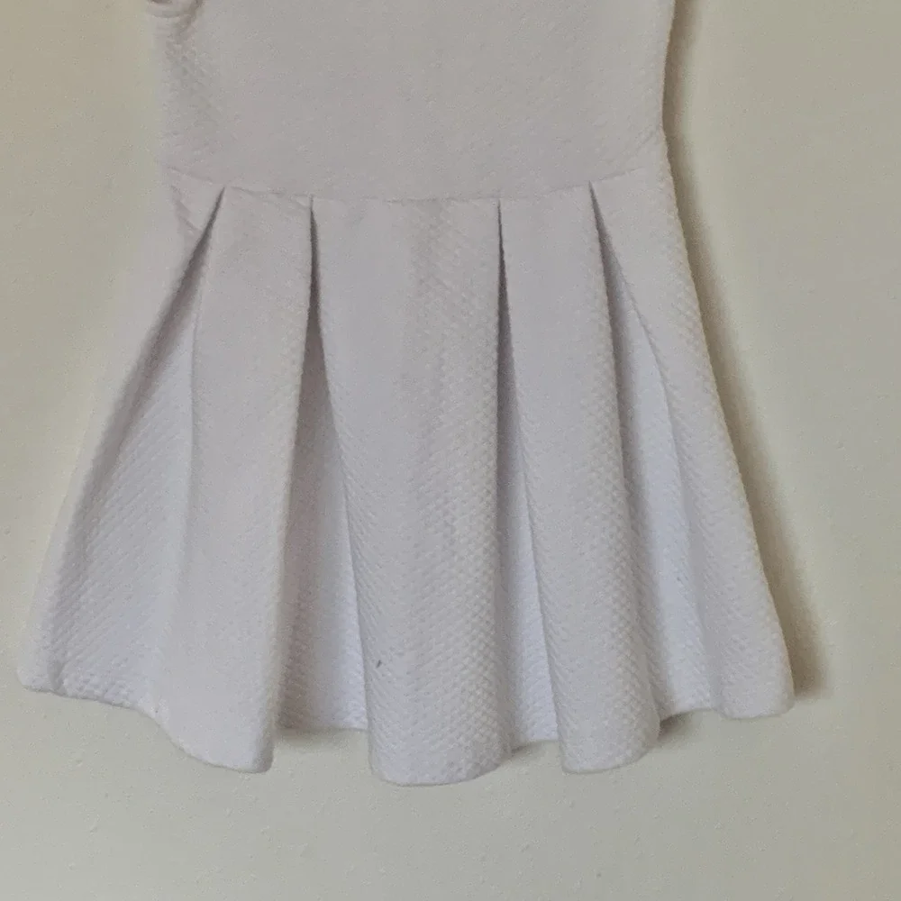 Janie And Jack Girls Dress White Pearlized Collar Red/Navy Bow Sz 5 Holiday